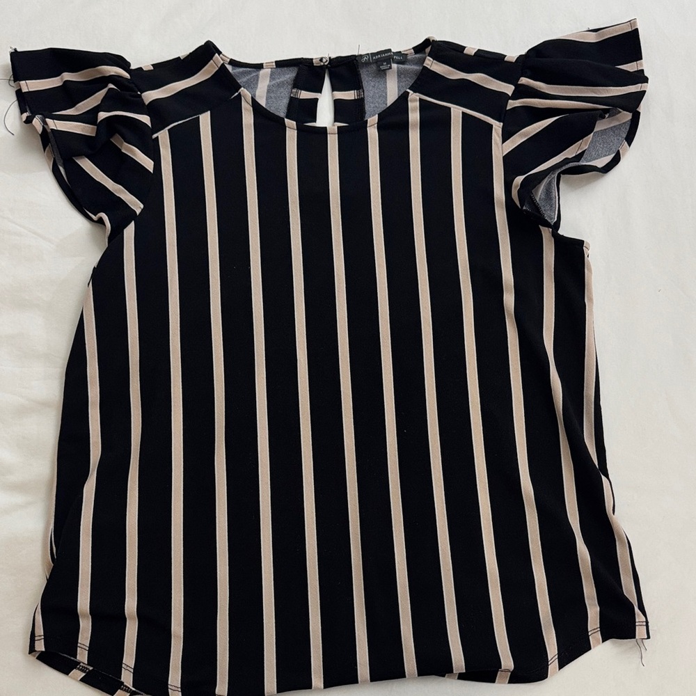 Adrianna Papell - Size M- Striped Black and Cream Women's Top